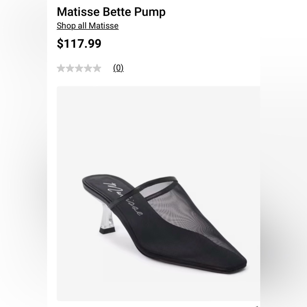 Matisse Black Mesh Kitten Heel Pumps